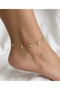 Zircon Heart Stone Detailed Stone Anklet That Does Not Tarnish in Water, Made of Stainless Steel