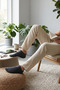 6-Piece Anthracite Melange Men's Modal Seamless Flexible Bootie Socks - Premium - 5