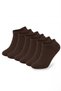 6 Pack Brown Men's Modal Seamless Stretchy Bootie Socks - Premium - 8