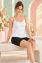 Women's Padded (Self-Braided) Thin Strap Basic Undershirt - 95% Cotton & 5% Elastane - 5