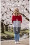 Girl's Hooded Long Knit Cardigan with Writing on the Back - 2
