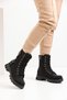 224 Daily Lace-Up Zippered Black Women's Boots Shoes - 2