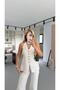 Bone Button Back Detail Stone Vest - 3