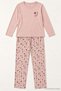 Women's Floral Patterned Long Sleeve Pajama Set Powder 100% Cotton - 4