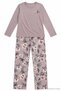 Women's Plus Size Stretchy Modal Long Sleeve Pajama Set Pink - 4