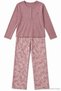 Women's Patterned Long Sleeve Pajama Set Powder 100% Cotton - 5