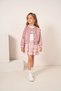 Baby Girl Leather Jacket and College Skirt Set - 5