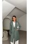 Oversized Glittery Lined Melton Coat - 2