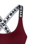 Claret Red Love Elastic Cross Strap Sports Bra - 6