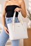 Women's White Hand and Shoulder Bag