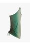 Transparent Mini One Shoulder Beach Dress with Gathered Side - 6
