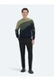 Navy Blue Half Turtleneck Patterned Wool Blended Knitwear Sweater - 2