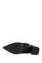 Women's Black Suede Zippered Thick Heeled Boots - 7