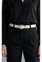 Women's White Belt with Gold Suit Buckle