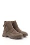 Women's Milk Brown Velcro Elastic Thick Soled Boots - 5