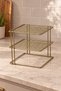 Matte Gold 3-Tier Cabinet Plate Rack Cup Holder Kitchen Organizer Shelf Stainless Metal - 3