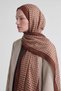 Polka Dot Patterned Royal Shawl Coffee - 3