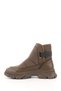Women's Milk Brown Velcro Elastic Thick Soled Boots - 6