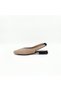 Genuine Leather Slingback Ballerinas with Brown and Straw Detail – Summer Design with 2 cm Heels - 3