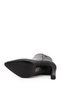 Women's Black Zippered Pointed Toe Thin Heeled Boots - 7