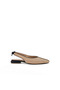 Genuine Leather Slingback Ballerinas with Brown and Straw Detail – Summer Design with 2 cm Heels