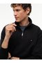 With Logo Cotton Regular Fit Half Zipper Stand Collar Fleece Sweat Men's Sweat Mw0Mw3723 - 7