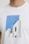 تي شيرت كوروين من القطن الأبيض برقبة دائرية مطبوع - 3