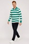 Liberta Off-White - Green 100% Cotton Polo Sweatshirt - 3