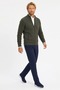 Knit Dark Green Cotton Zippered Sweater - 3