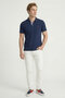 Barbados Navy Blue 100% Cotton Polo T-Shirt - 5