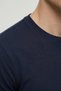 Scorce Navy Blue 100% Cotton Crew Neck Mercerized T-Shirt - 3