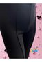Black Double Braided Ribbed Stitching Lycra Stretchy Winter School Pants Leggings - 4