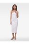 X Sibil Çetinkaya - One-Shoulder Bodycon Dress with Asymmetrical Collar and Wrinkled Fabric Accessories