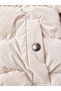 Special Production Nova Fabric Crop Girls' Furry Hooded Puffer Coat Ecru Zippered Winter Padded Coat - 5