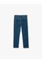 Buy Denim Pants with Adjustable Elastic Waistband Pockets - 4