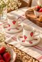 Strawberry Patterned Ceramic Turkish Coffee Cup Set for 2 People, 4 Piece Gift Coffee Set with Saucers, Copy - 2