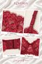 Burgundy Soft Lace Underwire Non-Cup Bra Set - 4