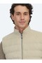 Beige Regular Fit High Collar Woven Sports Vest - 4