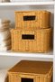 Roberta - 3-Piece Rattan Covered Rectangular Organizer Multi-Purpose Basket Set - 7
