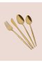 Shiny Cutlery Spoon Knife Set Gold 24 Pieces - 7
