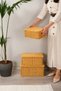 Roberta - 3-Piece Rattan Covered Rectangular Organizer Multi-Purpose Basket Set - 4