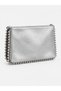 Women's Silver Studded Detailed Crossbody & Clutch Bag