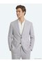 Gray Plain Modern Fit Linen Blend Suit