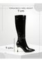 Pointed Toe Black Patent Leather Side Zipper Stylish Everyday Long Boots - 2