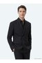 Black Plain Modern Fit Wool Blend Suit - 3