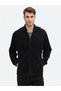 Siyah Dik Yaka Sweatshirt
