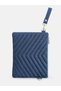 Women's Blue Denim Embossed Portfolio & Clutch Bag