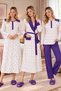 Mecit 6360 Purple Women's Dressing Gown Pajamas Nightgown Set