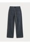 Pants Front Placket Straight Leg High Waist - 7