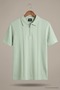 Men's Trend Green Polo Zippered Knitwear T-Shirt - 6